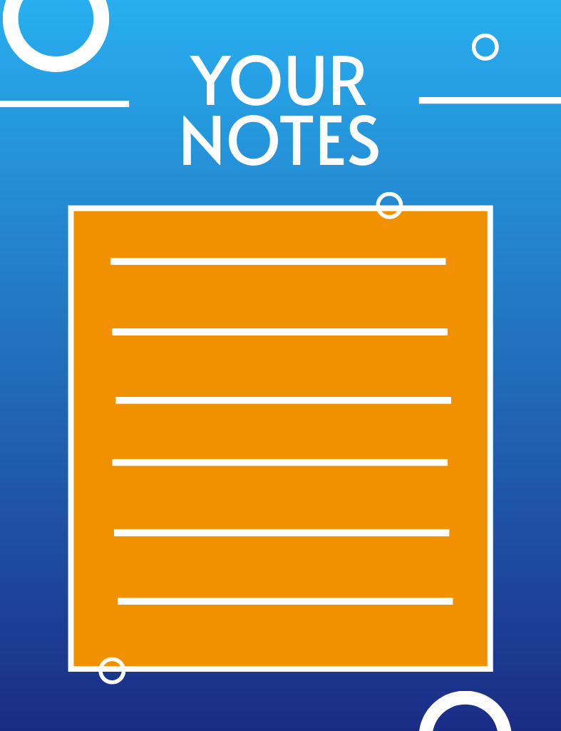 Blue and Yellow Personal Simple Planner Notepad 107x139mm Šablona návrhu