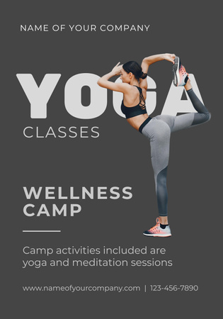 Designvorlage Yoga-Wellness-Camp-Anzeige für Poster 28x40in