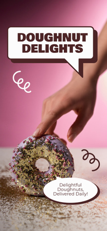 Delícias de Donut com Entrega Rápida Snapchat Geofilter Modelo de Design