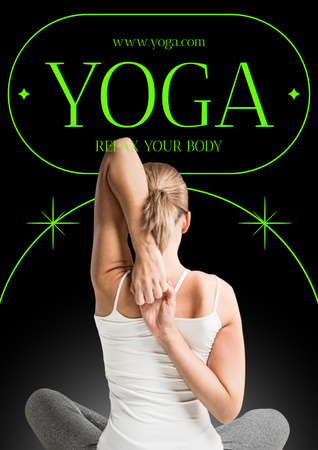 Platilla de diseño Woman Practicing Yoga Poster