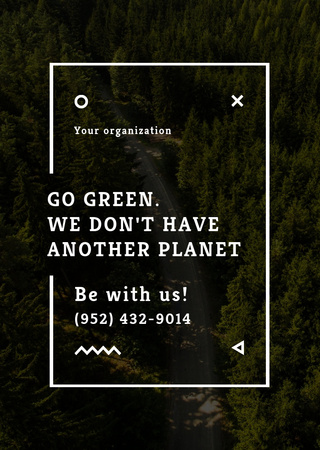 Quote about Ecology with Forest Road View Flyer A6 – шаблон для дизайна