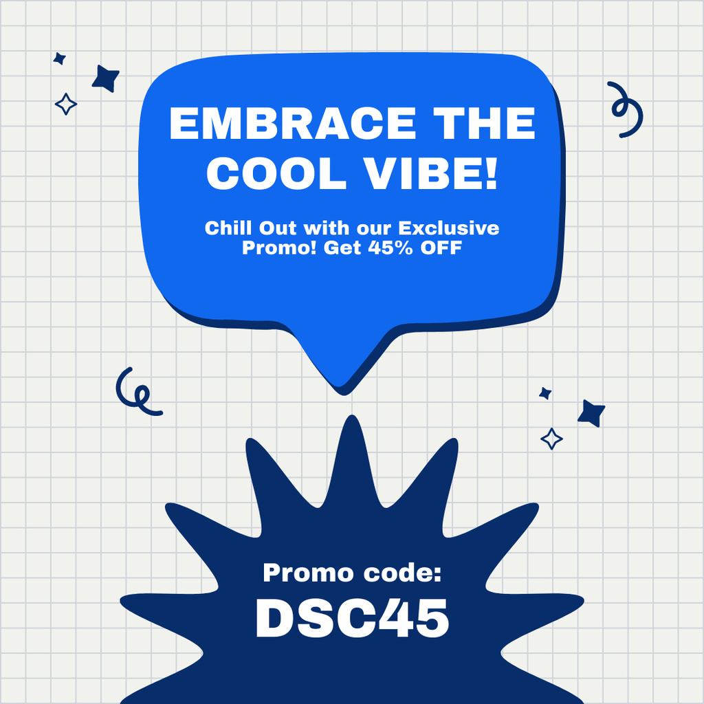 Special Promo Ad with Blue Doodles Instagram Design Template