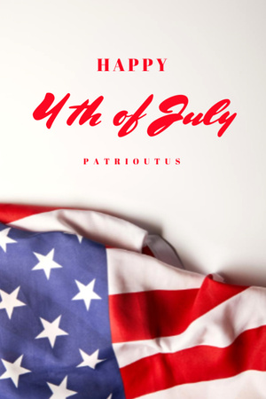 Designvorlage USA National Day Greeting With Flag für Postcard 4x6in Vertical