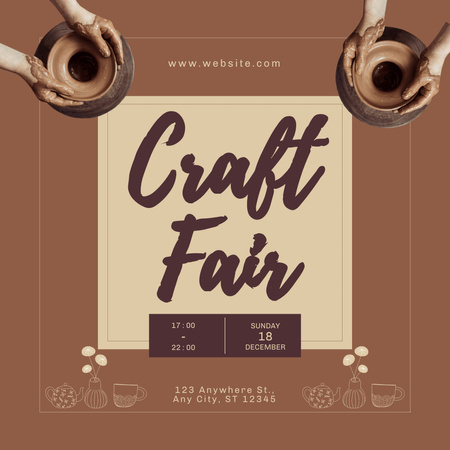 Ontwerpsjabloon van Instagram van Brown Craft Fair Announcement