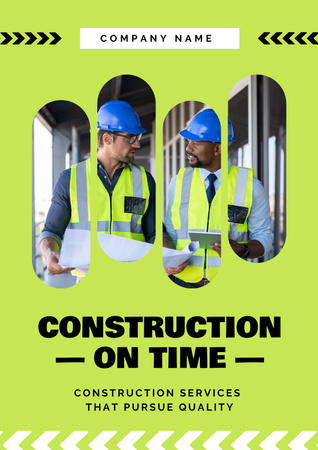 Construction Services Ad with Architects Poster Design Template