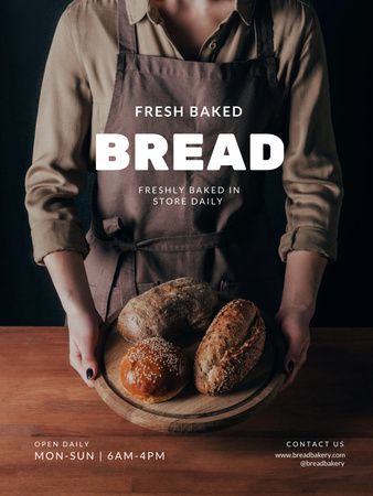 Baking Fresh Bread Announcement Poster 36x48in Design Template