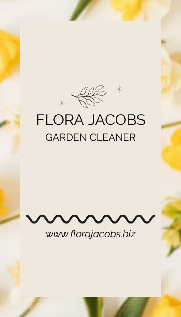 Garden Cleaner Contacts Business Card US Vertical Šablona návrhu