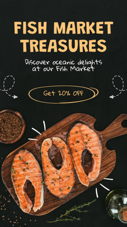 Ad of Fish Market Treasures Instagram Story Design Template
