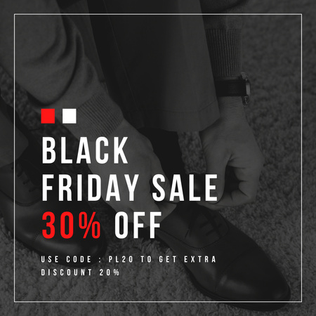 Platilla de diseño Black Friday Sale of Shoes Instagram