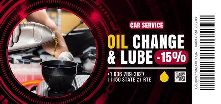 Discount Offer on Oil Change and Lube Coupon Din Large Design Template