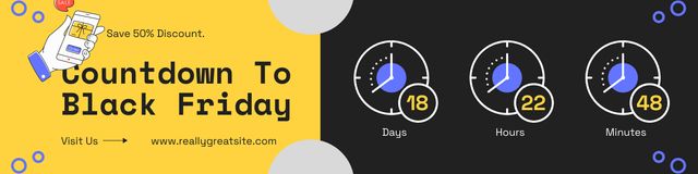 Template di design Countdown to Black Friday Sales Twitter