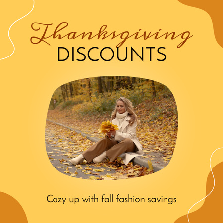 Discount For Clothes On Thanksgiving Day Animated Post Design Template