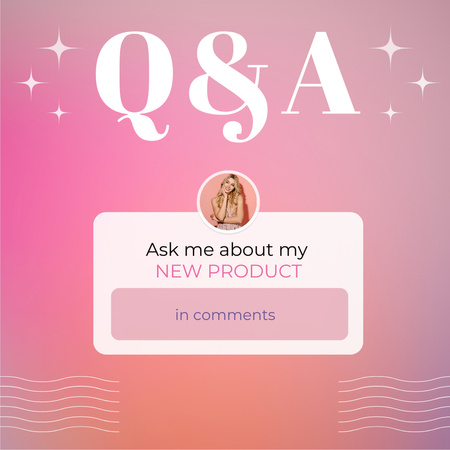 Plantilla de diseño de Sesión de preguntas y respuestas sobre nuevos productos en rosa Instagram 