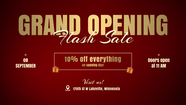 Top-notch Grand Opening With Flash Sale Offer Full HD video Πρότυπο σχεδίασης