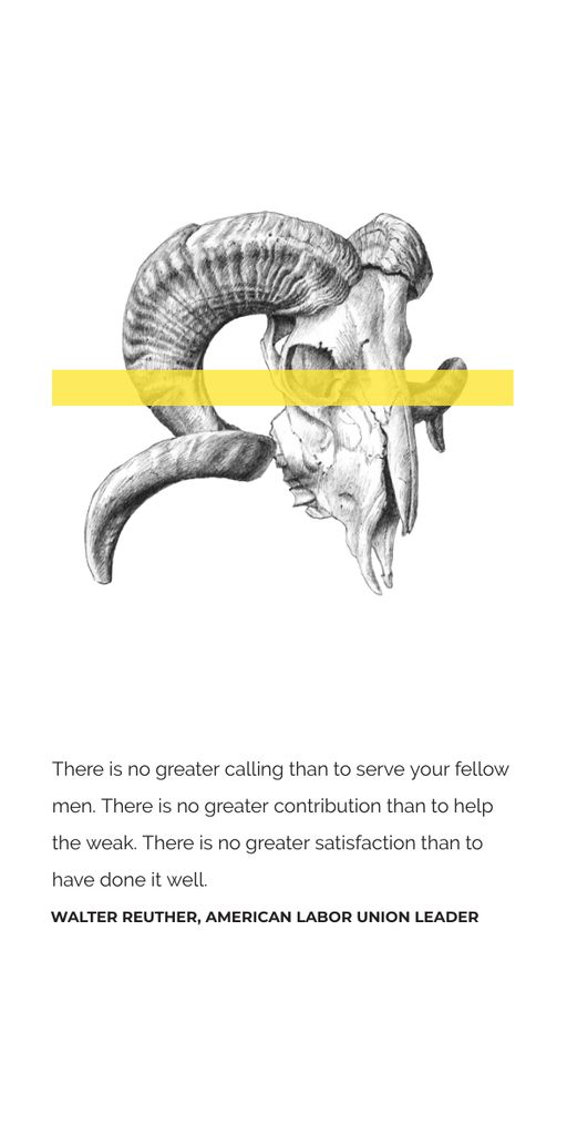 Plantilla de diseño de Volunteer Work Quote with animal Skull Graphic 