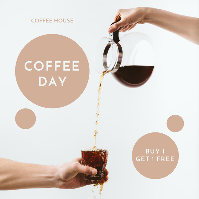Pouring Espresso for International Coffee Day Instagram Šablona návrhu