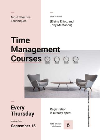 Business courses ad with conference room Invitation Design Template