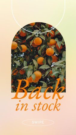 Ontwerpsjabloon van Instagram Story van aanbieding fruit met sinaasappels op boom