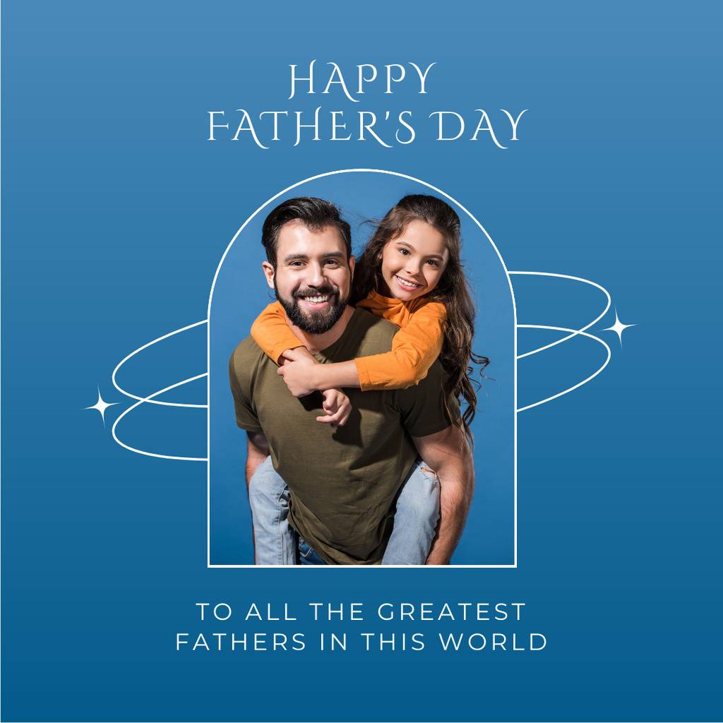 Sending Warm Wishes for a Fantastic Father's Day Instagram Design Template