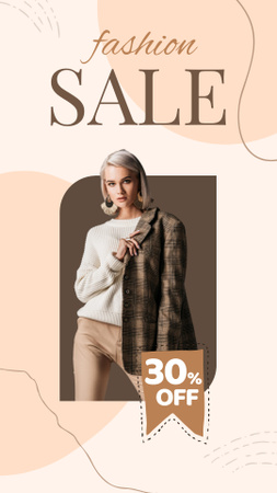 Fashion Sale Ad with Woman in Stylish Blazer Instagram Story Design Template