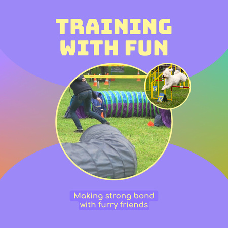 Fun Training With Furry Companion Animated Post Design Template