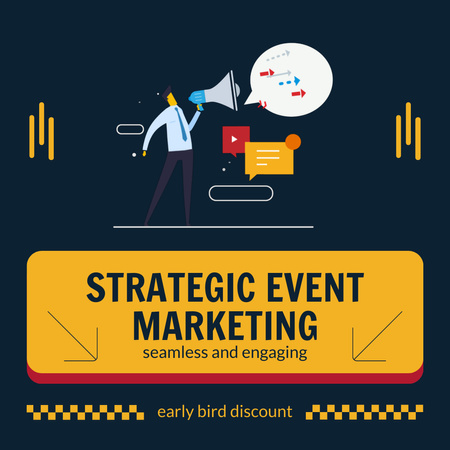Services of Strategic Event Planning and Marketing Animated Post Design Template