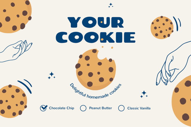 Homemade Cookies With Chocolate Offer In Beige Label – шаблон для дизайну