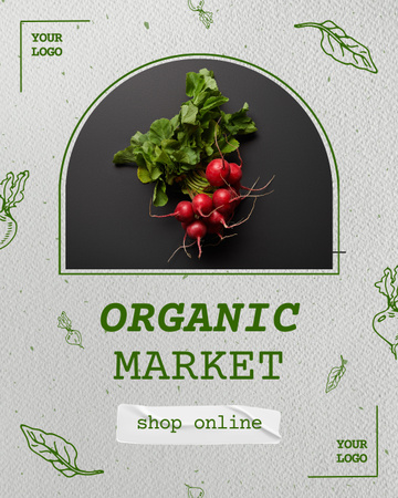 Plantilla de diseño de Oferta de compras en línea en Farmers Market Instagram Post Vertical 