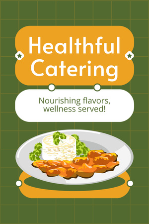 Plantilla de diseño de Catering Alimentos Naturales para una Alimentación Saludable Pinterest 