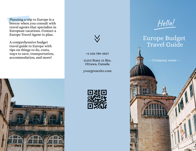 Designvorlage Travel Tour Offer with Beautiful Ancient Building für Brochure 8.5x11in