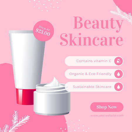Oferta de produtos para cuidados com a pele e beleza Instagram AD Modelo de Design