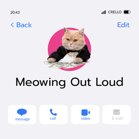 Music Album Promotion with Funny Boss Cat Album Cover – шаблон для дизайна