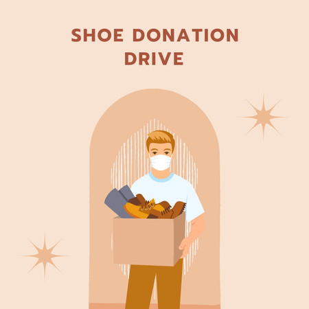 Plantilla de diseño de Anuncio de donación para compartir zapatos Instagram 