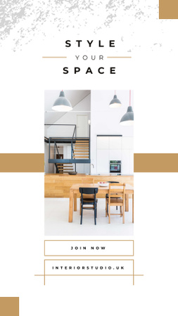 Designvorlage Modern Home kitchen interior für Instagram Story