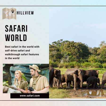 Önvezető Safari Tour ajánlat Instagram tervezősablon