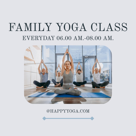 Aile Yogası Dersleri Duyurusu Instagram Tasarım Şablonu