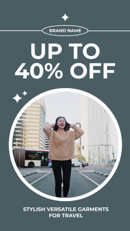 Travel Clothing Discount Announcement Instagram Video Story Design Template
