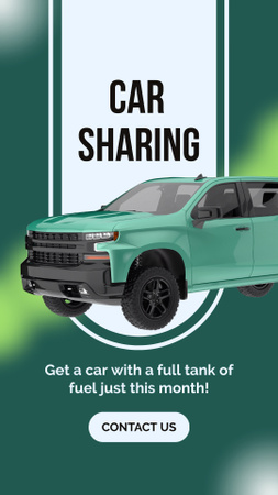 Serviço de compartilhamento de carros com tanque de combustível cheio Instagram Video Story Modelo de Design
