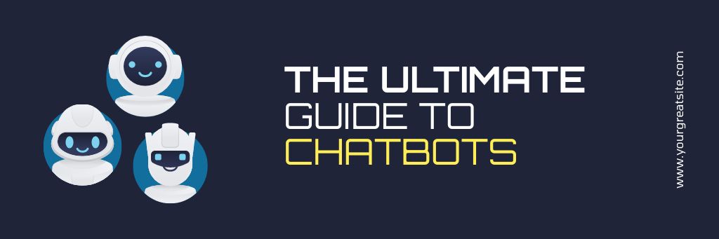 Ontwerpsjabloon van Email header van Online Chatbot Services with Various Robots