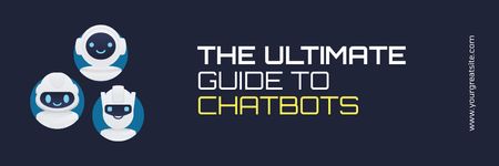 Plantilla de diseño de Servicios de chatbot en línea con varios robots Email header 