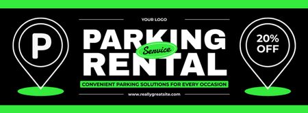 Platilla de diseño Advertisement for Parking Discount on Black Facebook cover