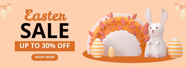 Easter Sale Announcement Facebook cover Design Template