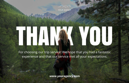 Thanks for Choosing Our Travel Agency Thank You Card 5.5x8.5in Design Template