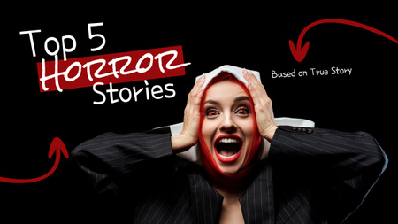 Principais histórias de terror Youtube Thumbnail Modelo de Design