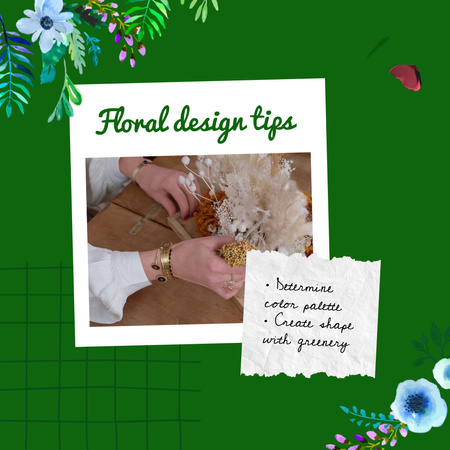 Plantilla de diseño de Making Floral Composition With Design Tips Animated Post 