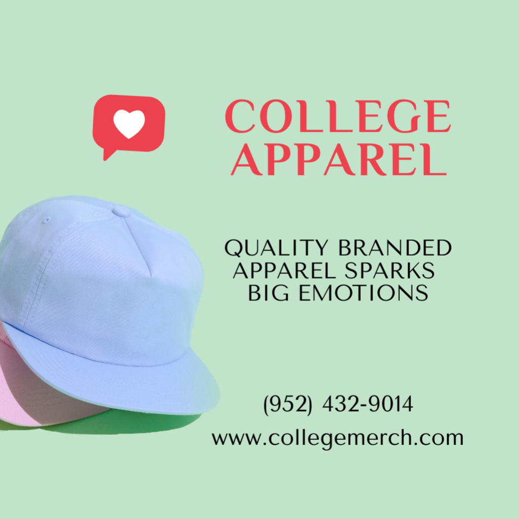 High-Quality Branded Apparel Offer Square 65x65mm Design Template