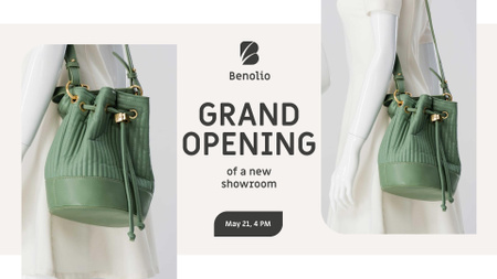 Accessories Sale woman with Green Bag FB event cover Design Template