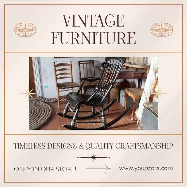 Lovely Rocking Chair At Antique Store Animated Post – шаблон для дизайна