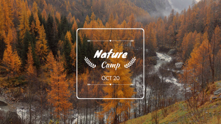Landscape of Scenic Autumn Forest FB event cover tervezősablon