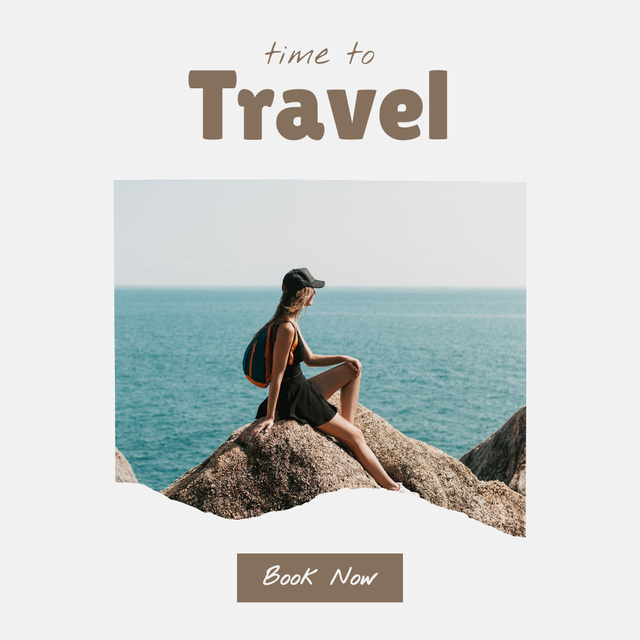 Ontwerpsjabloon van Instagram van Time to Travel for Active Leisure